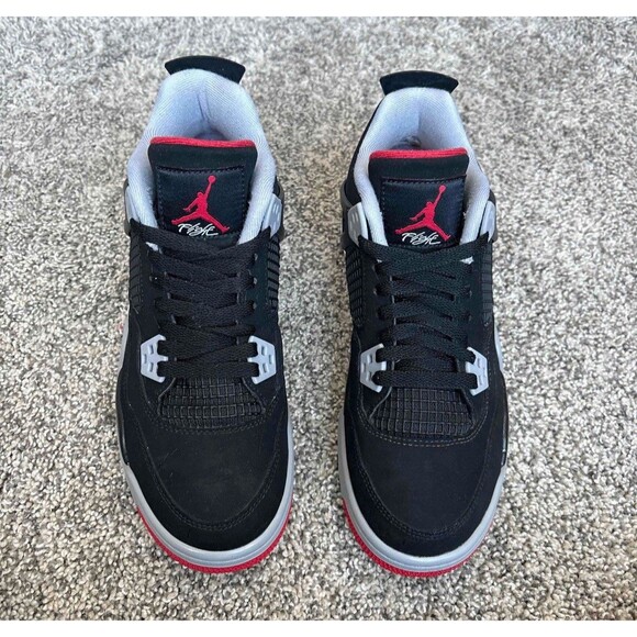 Nike Air Jordan 4 Retro Bred 2019 Size 7 Youth (Size 8.5 Women's) - Picture 3 of 9